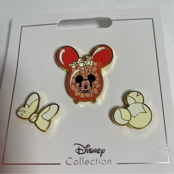 NWT. Disney Pin - Flair Pin Set - Popcorn - Bucket, Bow and Kernel. 3 pin set - Picture 2 of 7